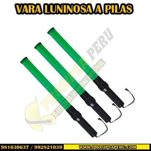 VARA LUMINOSA VERDE A PILAS