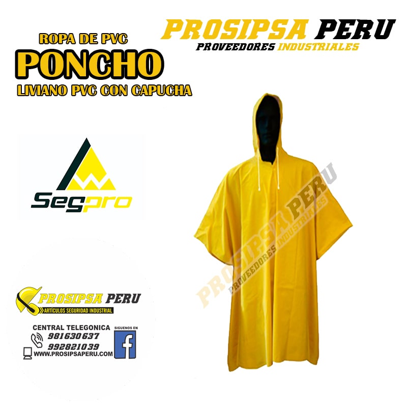 PONCHO DE PVC COLOR AMARILLO SEGPRO